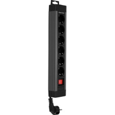 REV Outlet Strip   6-fold 2,4m Supraline w. switch anthracite