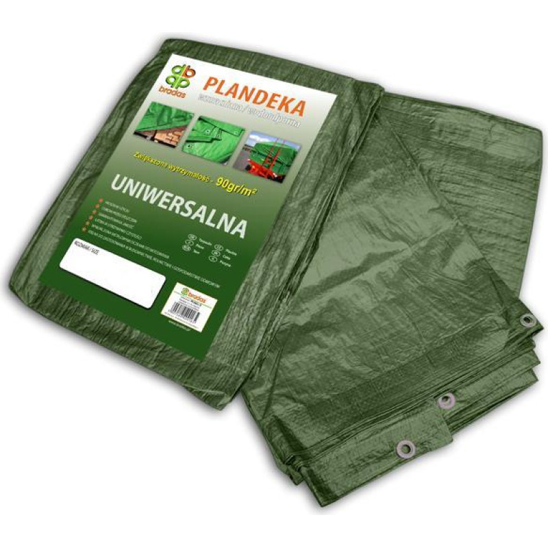 Bradas PLANDEKA WZMOCNIONA ZIELONA 90g  8 x 10m BRADAS