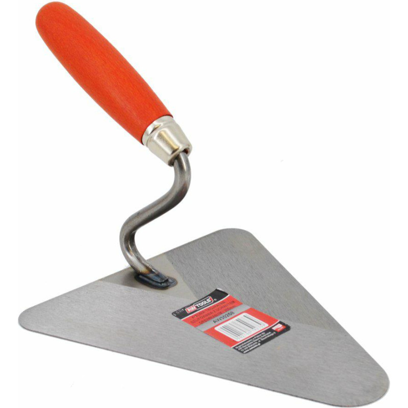 Awtools AW GROUND STEEL TRIANGULAR BUCKET TROWEL  200mm/ WOODEN HANDLE