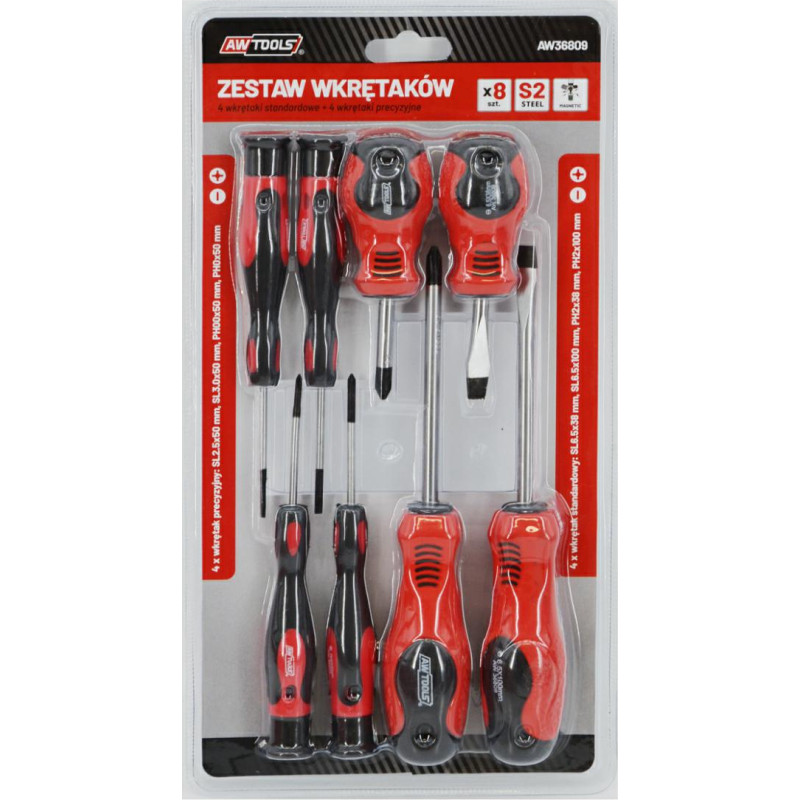 Awtools AW SCREWDRIVER SET BLISTER S2 8pcs