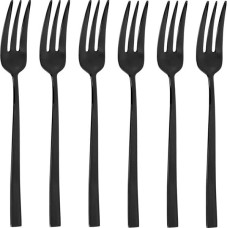 Sambonet Rock PVD 6 Cake Forks DolceNero Lucido