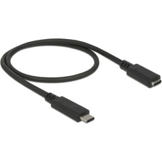 Delock USB 3.2 Gen 1 extension cable, USB-C male > USB-C female (black, 0.5 meter, SuperSpeed)