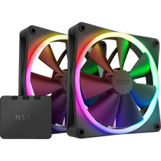 Nzxt F140 RGB DUO Twin 140x140x25, case fan (black, pack of 2, incl. RGB controller)