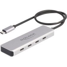 Delock USB 10 Gbps USB Type-C Hub with 4 x USB Type-C socket, USB hub (grey)