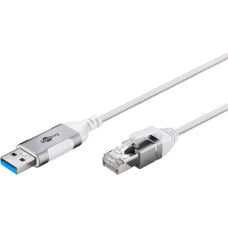 Goobay Ethernet adapter cable USB-A 3.2 Gen1 > RJ-45, Slim (white, 2 meters)