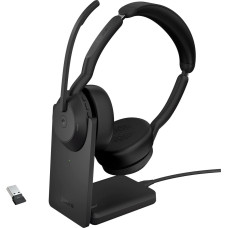 Jabra Evolve2 55, with charging station, headset (black, stereo, Microsoft Teams, USB-A, Link380a)