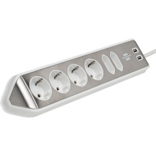 Brennenstuhl estilo Corner 6-way Extension Lead  white