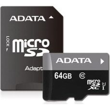 Adata MEMORY MICRO SDXC 64GB CLASS10/W/AD AUSDX64GUICL10-RA1 ADATA