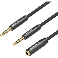 Vention Cable Audio 2x 3.5mm Male to 3.5mm Female Vention BBOBY 0.3m (black)