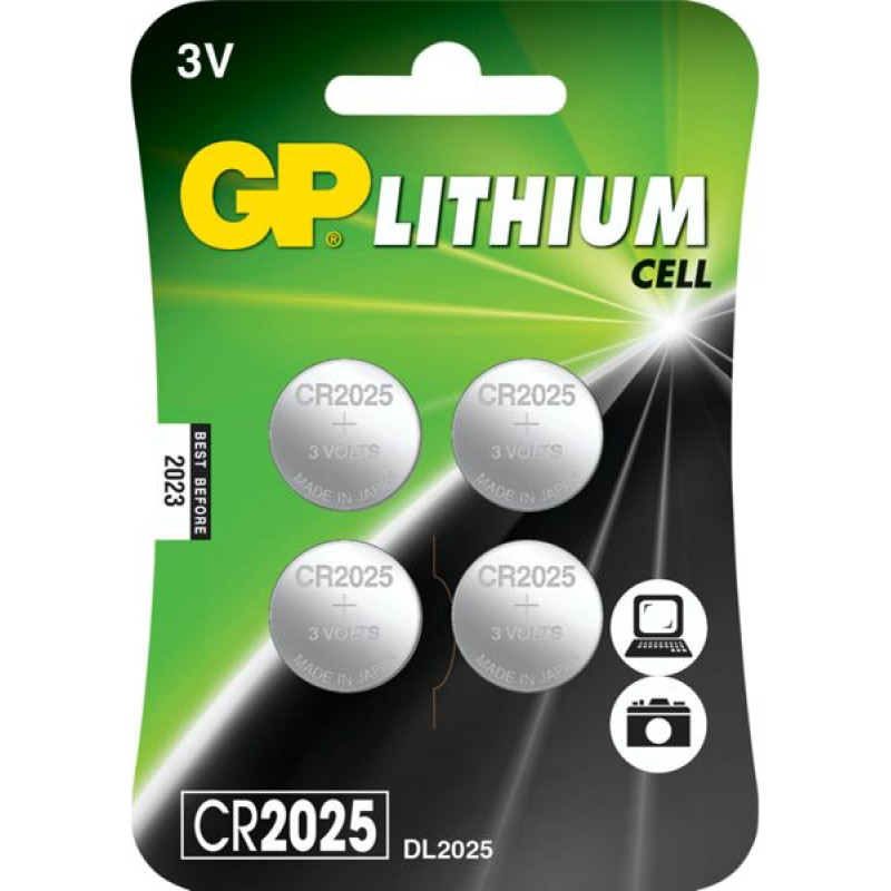 Gp Batteries 1x4 GP CR2025 3V Lithium Cell