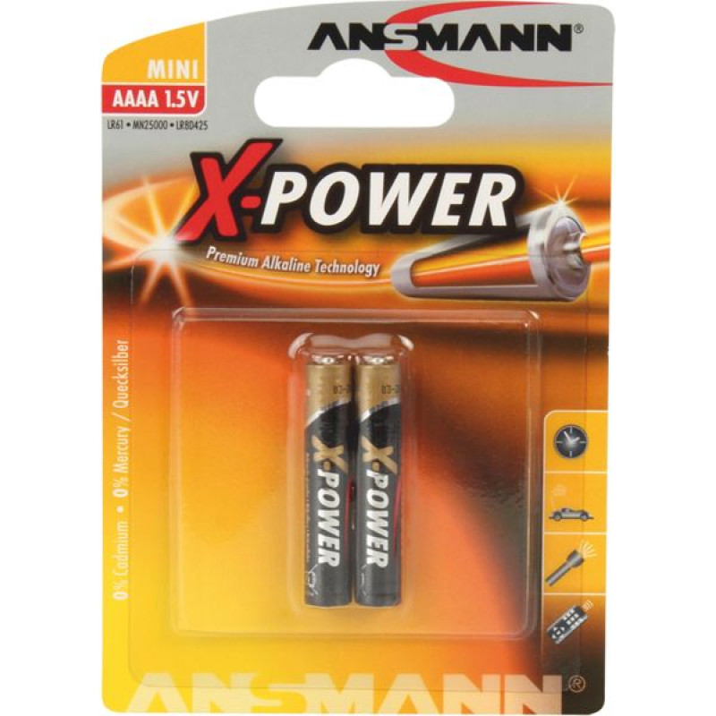 Ansmann 1x2 Ansmann Alkaline AAAA X-Power                1510-0005