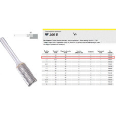 Klingspor FREZ DO METALU HF 100 B FI=3,0x14mm TRZPIEŃ 3mm TYP ZYAS, WALCOWY