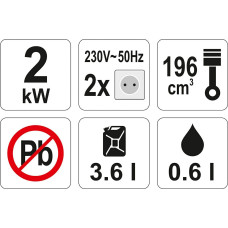 Yato GENERATOR PRĄDOTWÓRCZY 2,2KW AVR