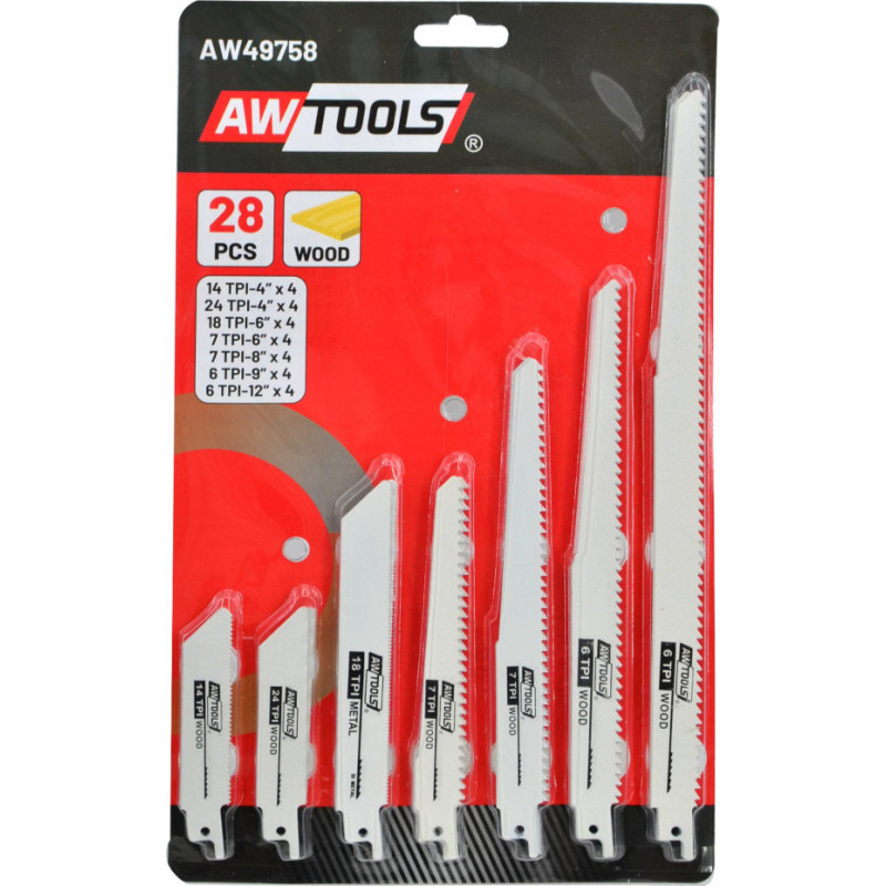 Awtools AW WOOD&METAL RECIPROCATING SAW BLADE 28pcs