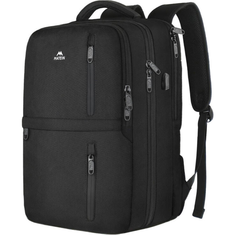 Matein 1197 Black USB 17'' laptop travel backpack