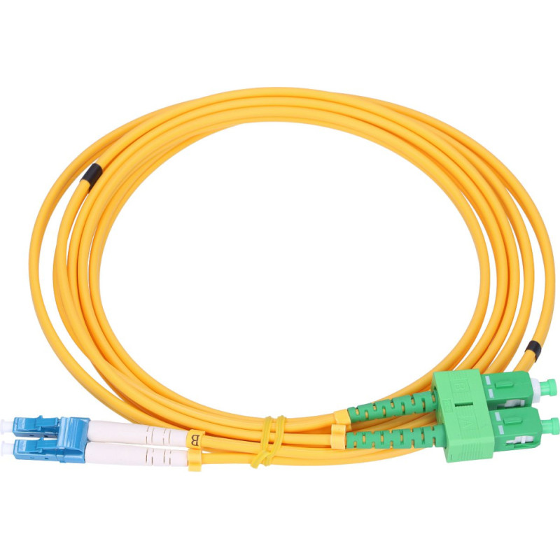 Extralink SC/APC-LC/UPC | Patchcord | Single Mode, Duplex, G652D, 3mm, 2m