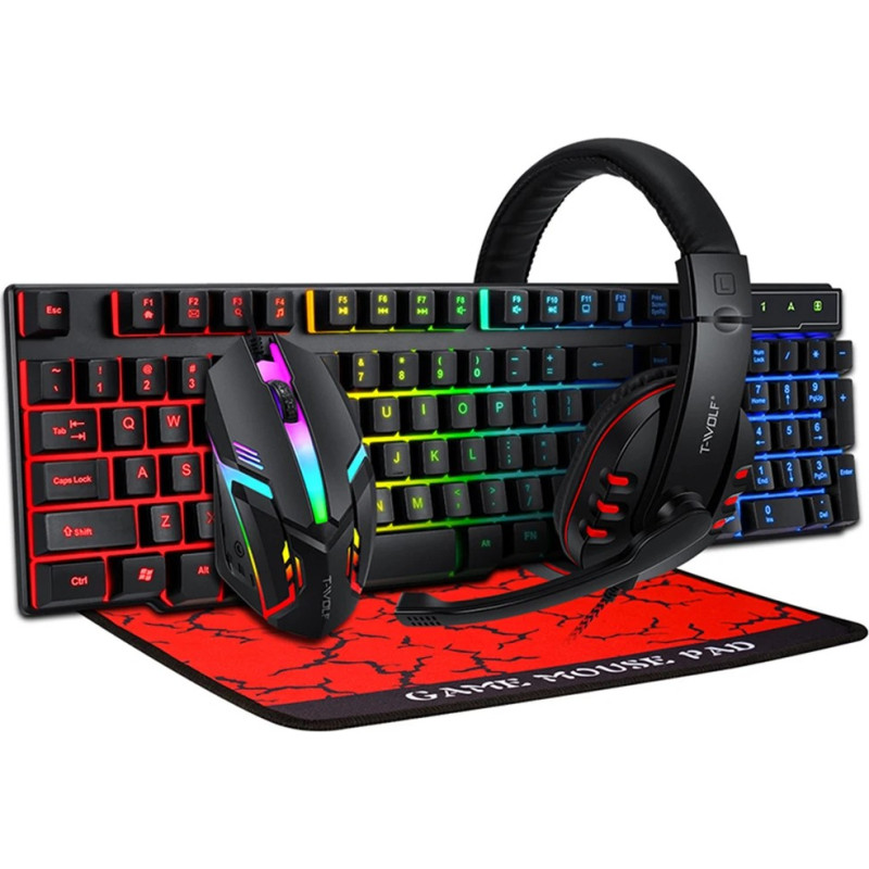 Extralink Gaming Set TF800 4in1 | Set of keyboard + mouse + headphones + pad | LED backlight