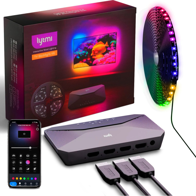 Lytmi Fantasy 3 Pro TV Backlight Kit HDMI 2.1 | LED Backlight Strip + Neo Box | for TV 85-90 inches, VRR, ALLM, Sync Box