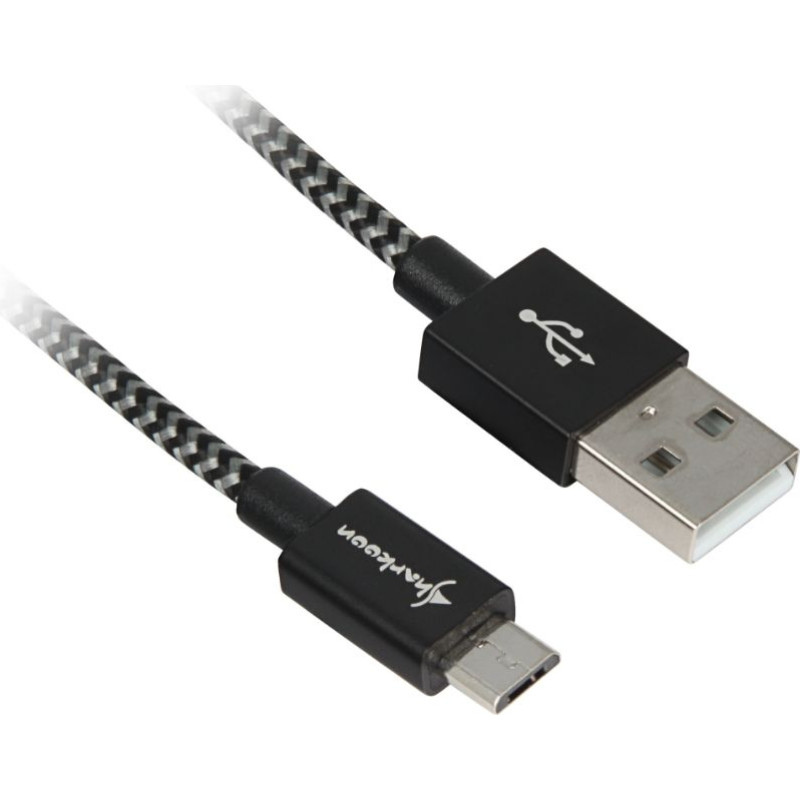 Sharkoon USB 2.0 A-B black / grey 1.0m - Aluminum + Braid