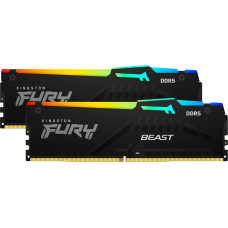 Kingston FURY 16 GB DDR5-5600 Kit, memory (black, KF556C40BBAK2-16, Fury Beast RGB, XMP)