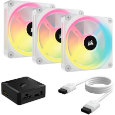 Corsair iCUE LINK QX120 RGB 120mm PWM Fan Case Fan (White Starter Kit)