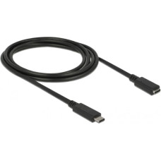 Delock USB 3.2 Gen 1 extension cable, USB-C male > USB-C female (black, 2 meters, SuperSpeed)