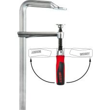 Bessey original all-steel screw clamp GZ40-12KG (silver/red, 400/120, with folding handle)