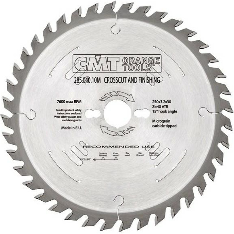 CMT Pjovimo diskas Industrial Line HW 254x2,4/1,8x30 Z60 a=-5° b=15° ATB, CMT