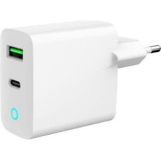 Gembird USB-A/USB-C Charger LED 20W PD QC3.0 White