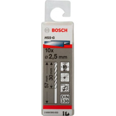 Bosch 10 Metal Drill Bits HSS-G 2,5x30x57mm