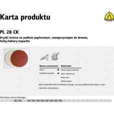 Klingspor KRĄŻEK ŚCIERNY SAMOPRZYCZEPNY 125mm  PL28CK gr. 36 /50szt.