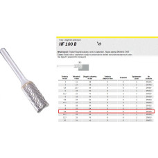 Klingspor FREZ DO METALU HF 100 B FI=9,6x19mm TRZPIEŃ 6mm TYP ZYAS, WALCOWY