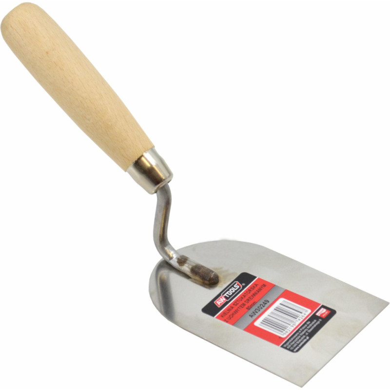 Awtools AW STAINLESS STEEL PLASTERING MARGIN TROWEL 80mm/ WOODEN HANDLE