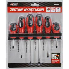 Awtools AW SCREWDRIVER SET BLISTER S2 6pcs WALL-MOUNT RACK