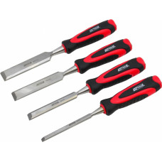 Awtools AW WOOD CHISEL SET 6-24mm 4pcs/ TPR HANDLE