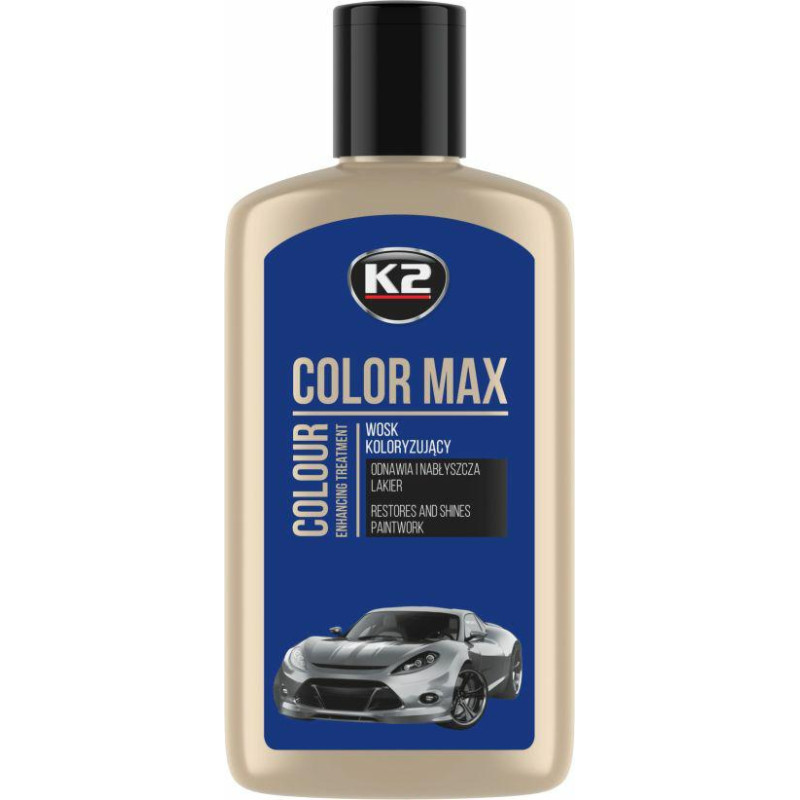 K2 WOSK KOLORYZUJĄCY NABŁYSZCZA I CHRONI COLOR MAX 250 NIEBIESKI 250ML