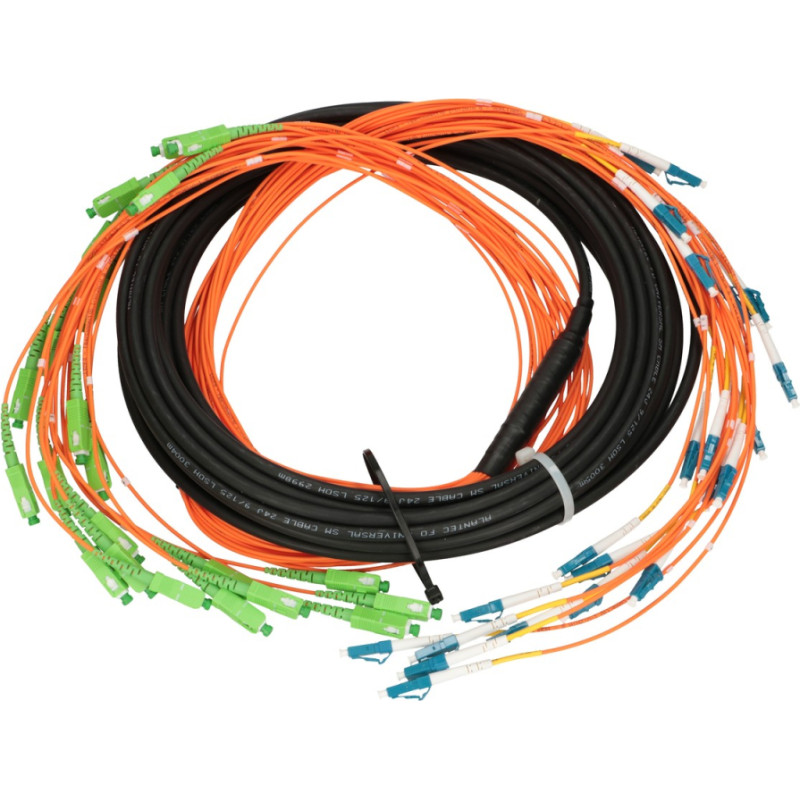 Extralink SC/APC-LC/PC | multipatchcord | SM 24F 10M, cascade, 90cm