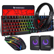 Extralink Gaming Set TF850 5in1 | Set of keyboard + mouse + headphones + pad + speakers | LED backlight