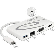 Delock Dockingstation USB C 3.1 > HDMI 4K + VGA + LAN + USB, Adapter