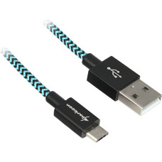 Sharkoon USB 2.0 A-B black / blue 1.0m - Aluminum + Braid