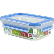 Emsa Clip & Close plastic box (transparent / blue, 0.55 liter, classical format)