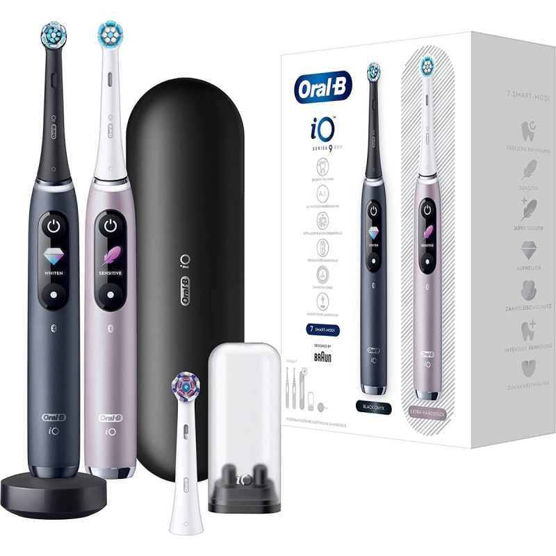 Oral-B Braun Oral-B iO Series 9 Electric Toothbrush (black/rose, black onyx/rose quartz with 2nd handpiece)
