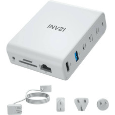 Invzi Docking station / wall charger INVZI GanHub 100W, 9in1 (white)