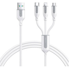 Joyroom USB cable Joyroom S-1T3018A15, 3 in 1, 3.5A/Cable 1,2m (white)