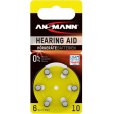 Ansmann 1x6 Ansmann Zinc-Air 10 (PR70) Hearing Aid Batteries