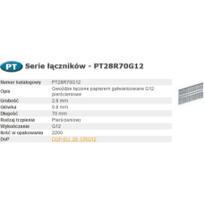 Bostitch GWOŹDZIE PT 280-70 RING G12 2,2M