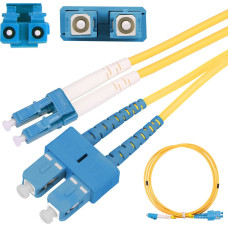 Extralink SC/UPC-LC/UPC | Patchcord | PVC, Singlemode, Duplex, G652D, 3mm, 1m