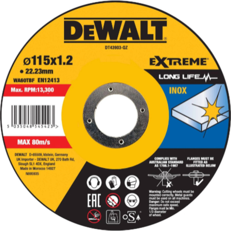 Dewalt TARCZA METAL 125x1,2mm INOX