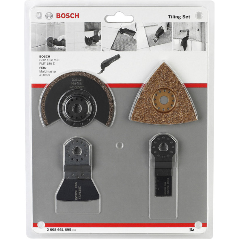 Bosch 4-PIECE TILE SET ACZĘŚĆ 85 RT (1X); AVZ 78 RT (1X); ATZ 52 SC (1X); AIZ 20 AB (1X)