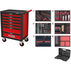 Ks Tools Įrankių vežimėlis  RACINGline, 7 stalčiai +598vnt įrankių, KS Tools